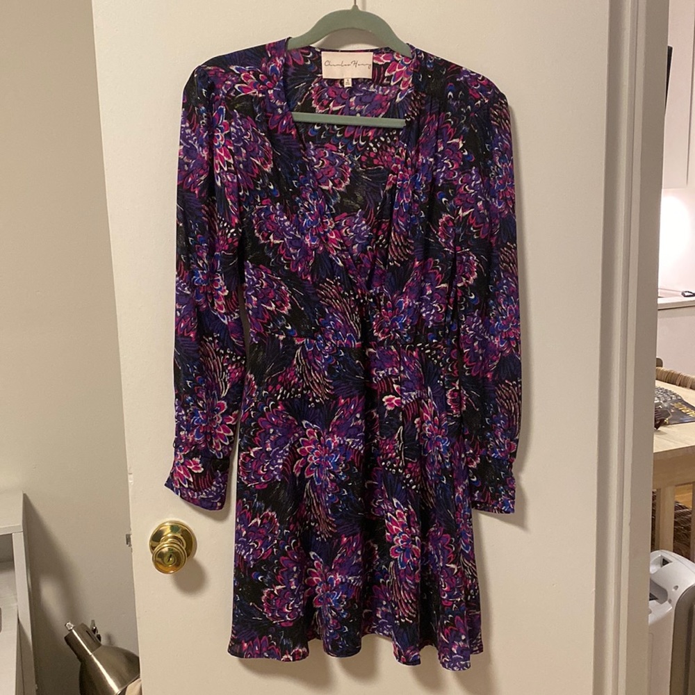 Charles Henry Floral Long Sleeve Dress